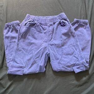 Forever 21 Purple Cargo Pants Elastic Waist Cinch Ankle Size Medium Women’s